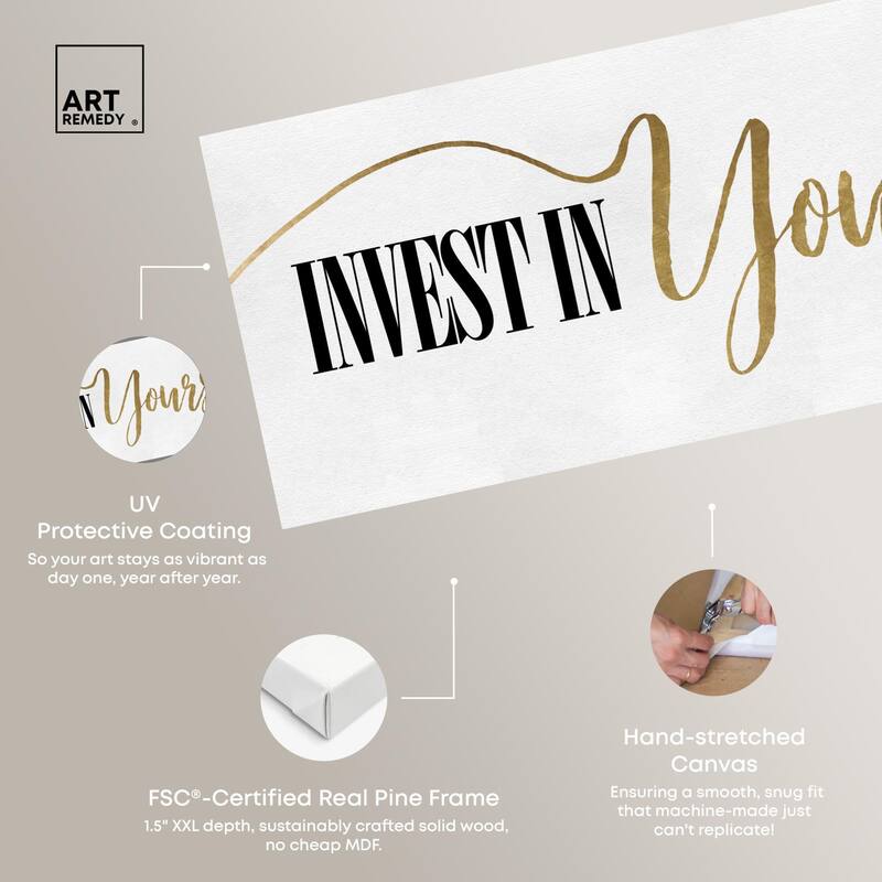 Invest In Yourself Panoramic Canvas by Art Remedy, Gallery Wrapped