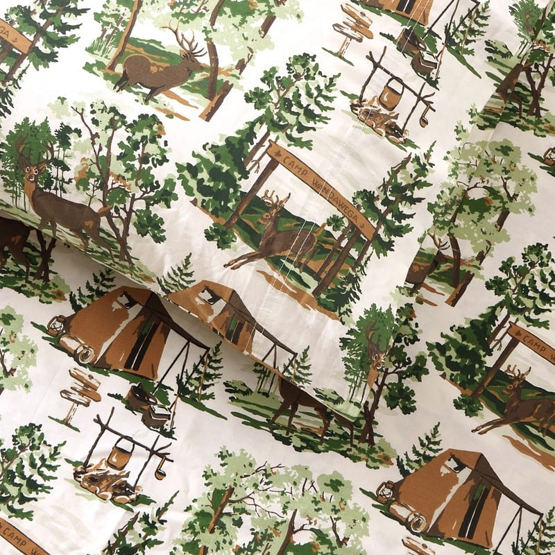 Camp Wandawega 250 Thread Count 100% Cotton Percale Sheet Set