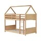 preview thumbnail 18 of 18, Twin Over Twin House Floor Bunk Bed with Headboards, Footboards and Guardrails, Ladder
