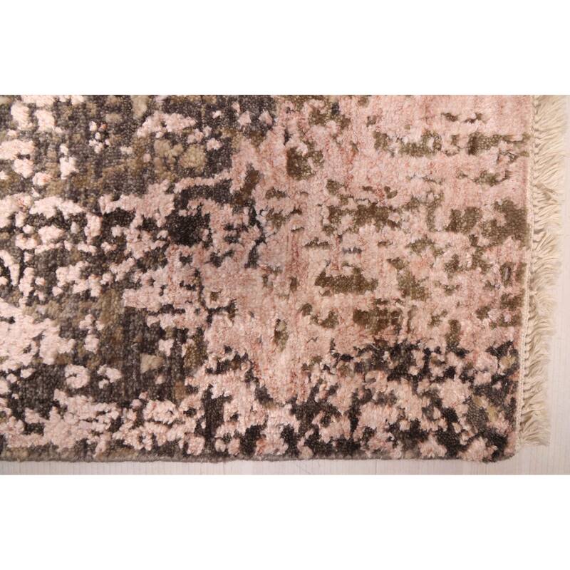 ECARPETGALLERY Hand-knotted Legacy Taupe Silk, Wool Rug - 2'5 x 10'2