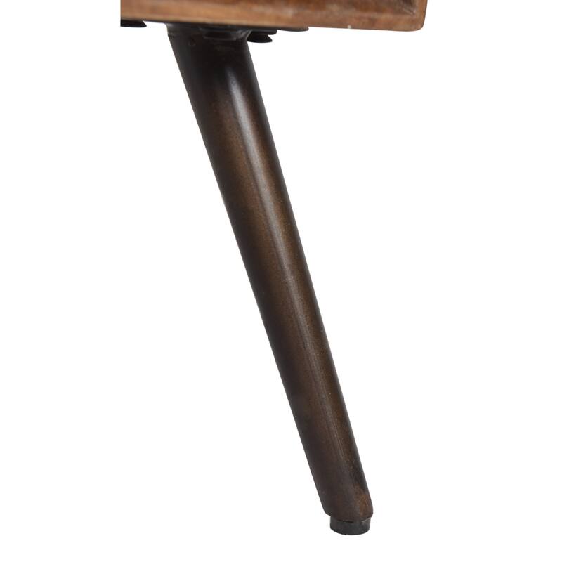 17.5" Dark Brown Wood Nightstand with 1 Small Cabinet