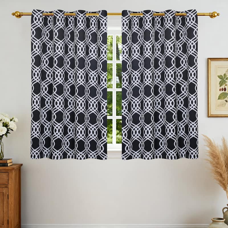 Superior Ribbon Washable Room Darkening Curtains, Set of 2 Panels