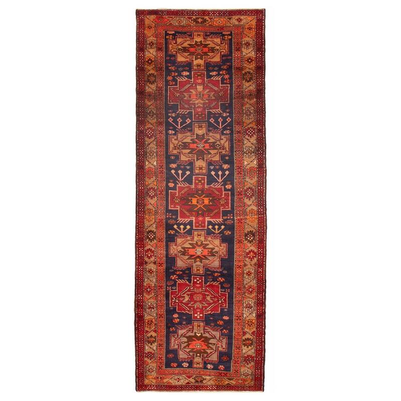ECARPETGALLERY Hand-knotted Konya Anatolian Dark Navy Wool Rug - 4'1 x 12'2 - Dark Navy - 4'1 x 12'2
