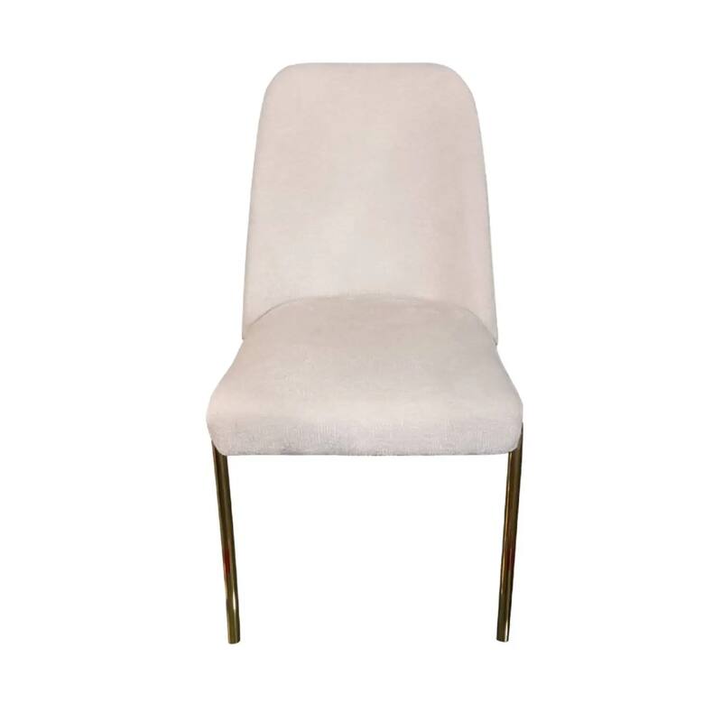 Lumen Modern Upholstered Kitchen Dining Chair with Gold Steel Legs Ergonomic Accent Chair