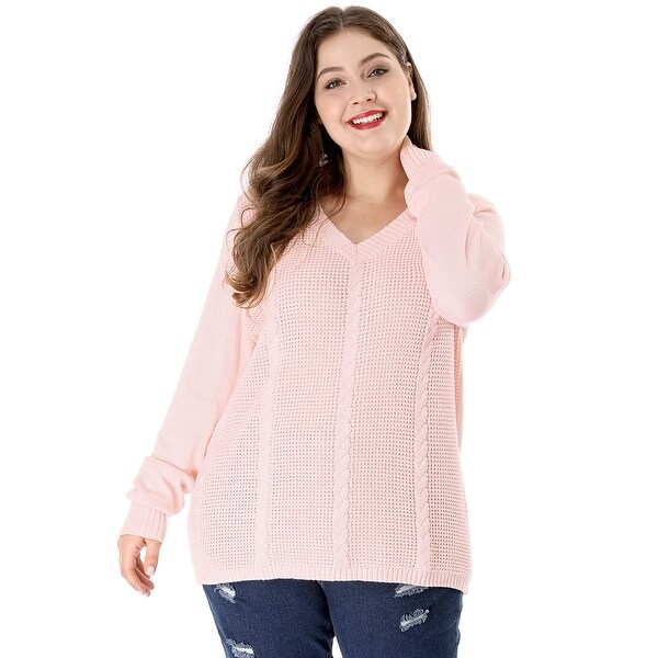 Women's plus size cable knit sweater Sale