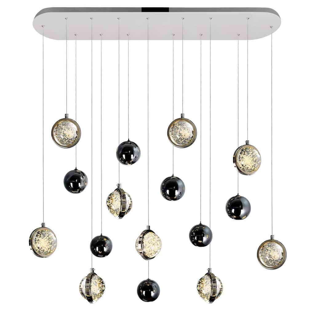 Salvador Integrated LED 40in Polished Nickel Chandelier - Polished Nickel