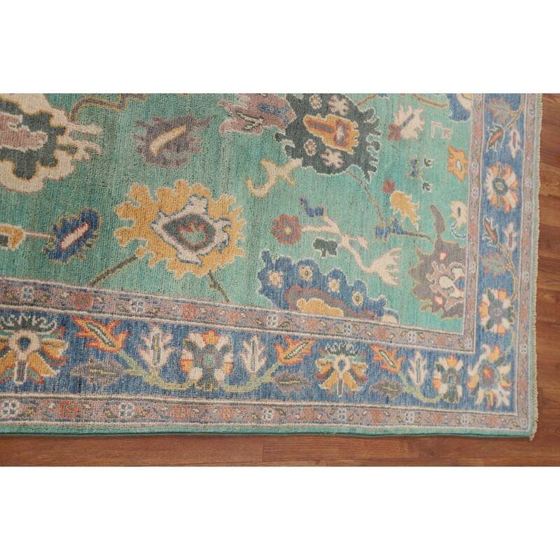 Turquoise Green Kazak Oriental Area Rug Hand-Knotted Wool Carpet - 3'11"x 5'10"