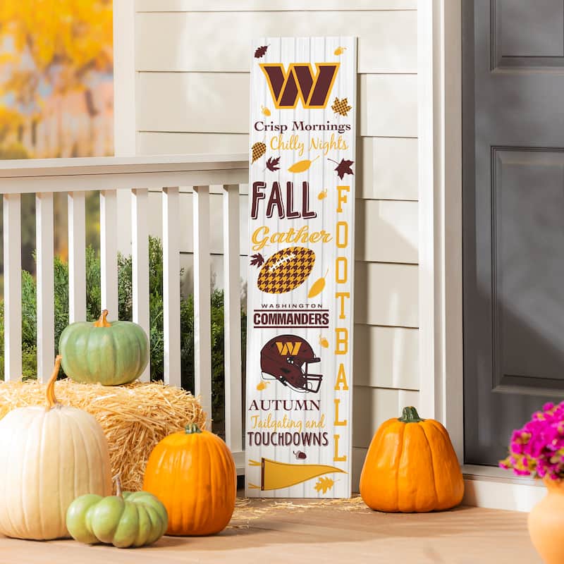 47" Double Sided Seasonal Porch Leaner, Washington Commanders - 47" x 11.25" - Fall