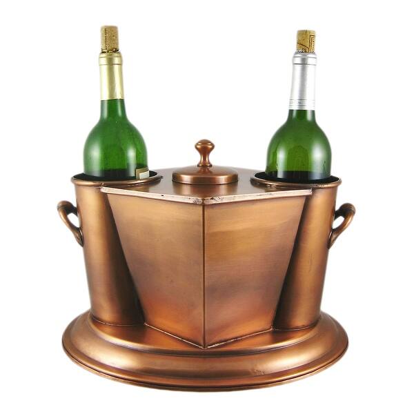 Beautiful Copper Finish 2 Bottle Wine Holder Cooler Overstock 16752761
