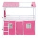 preview thumbnail 30 of 28, [Impression & Beautiful] Twin Size Bunk Wood House Bed with Elegant Windows, Sills and Tent
