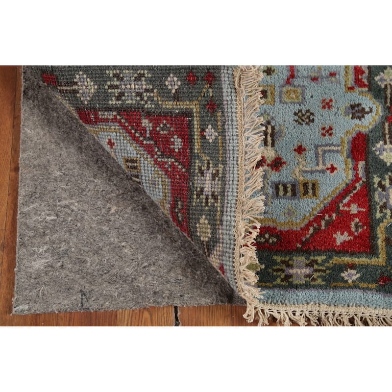 Light Blue Geometric Kazak Indian Accent Rug Handmade Wool Carpet - 2'0"x 3'0"