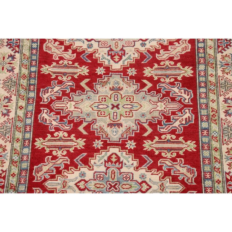 Red Kazak Oriental Area Rug Hand-Knotted Bedroom Wool Carpet - 5'1" x 6'8"