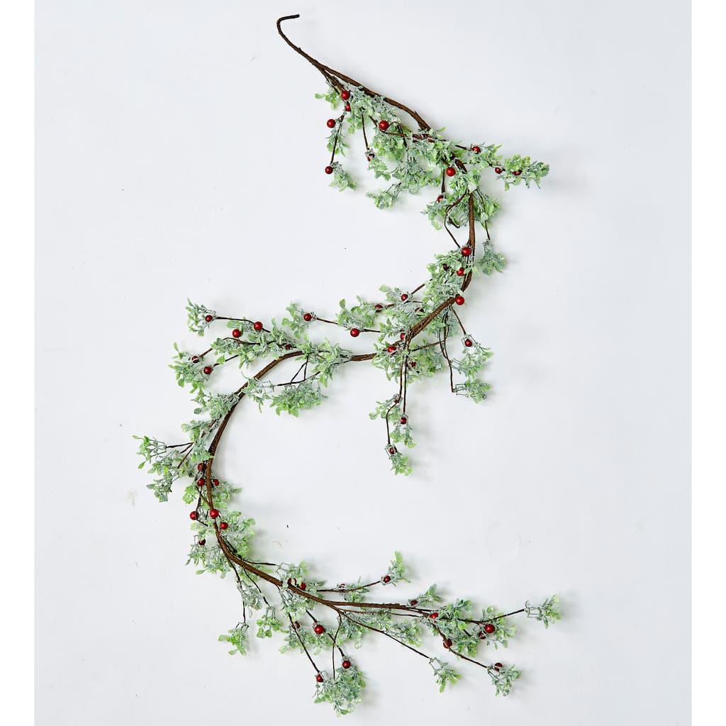 59" Green Leaves & Red Berries Garland - Multicolor