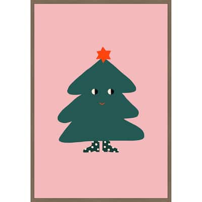 Christmas Tree by Maren Gross (23 x 33 in.), Framed Canvas Wall Art Print - Sylvie Dark Gold
