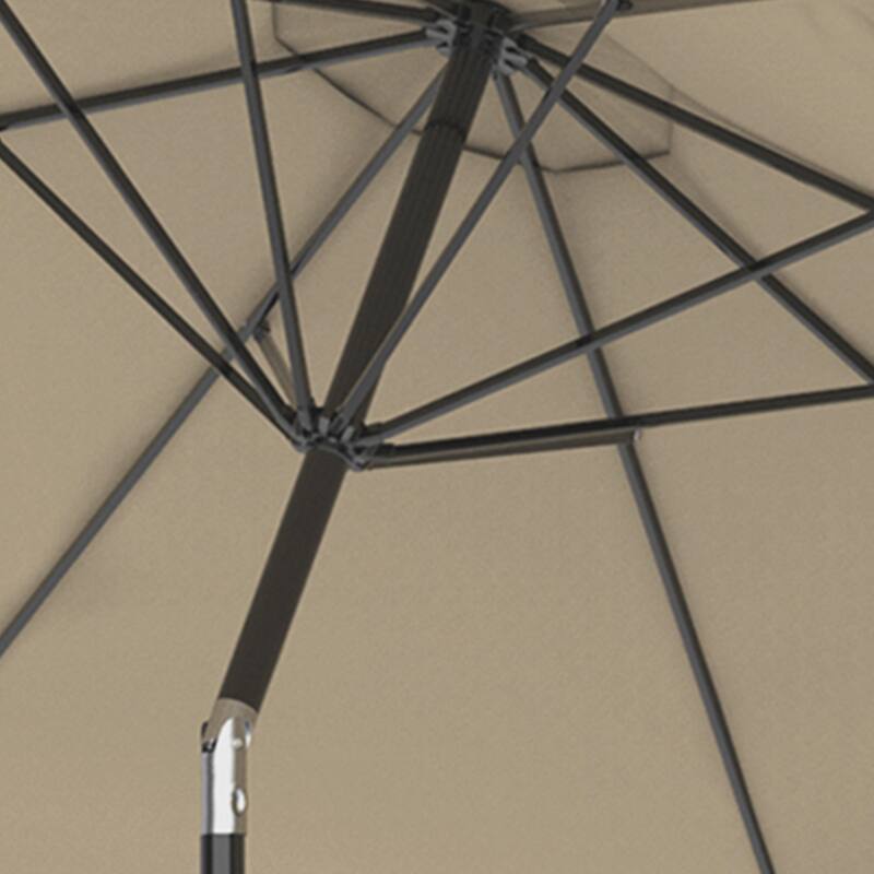 Patio Umbrella with Auto Tilt - 10FT Easy Crank Outdoor Umbrella with Vented Canopy by Pure Garden (Sand)