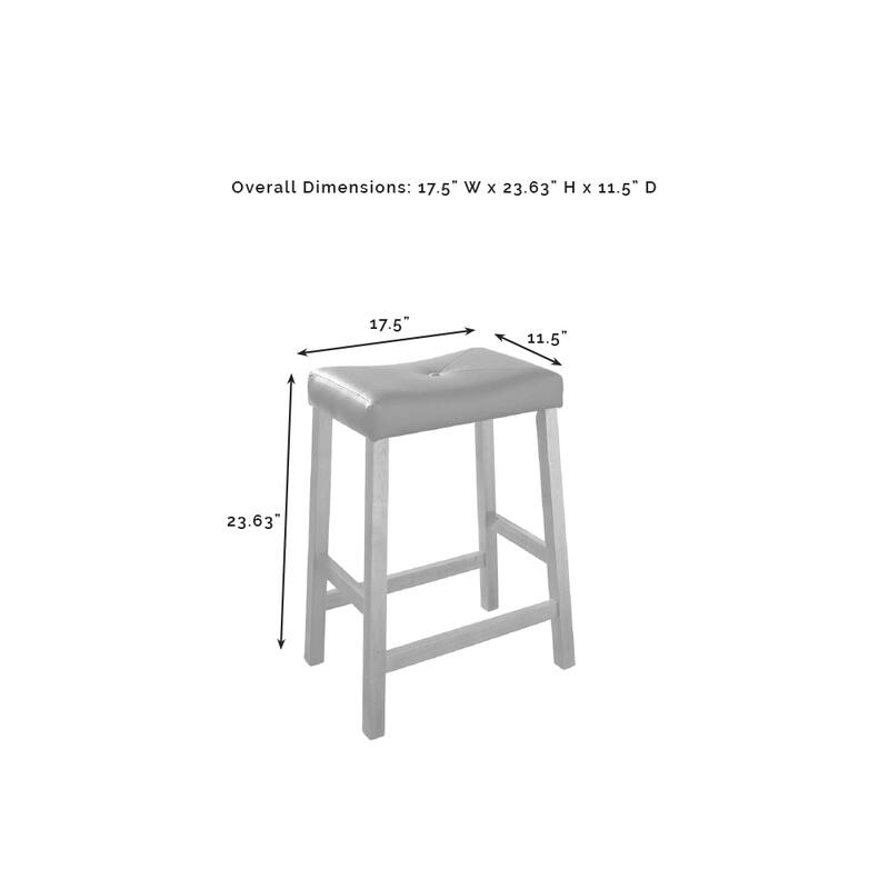 Crosley Clifton Kitchen Island W/Uph Saddle Stools - 43"d x 47.75"w x 36.25"h