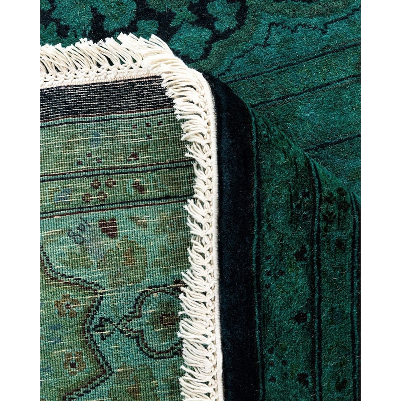 Fine Vibrance, One-of-a-Kind Hand-Knotted Area Rug - Green, 6' 1" x 6' 1" - 6' 1" x 6' 1"