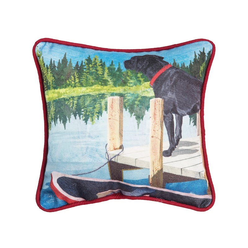 Dog Lake Pier Petite 8" x 8" Printed Throw Pillow