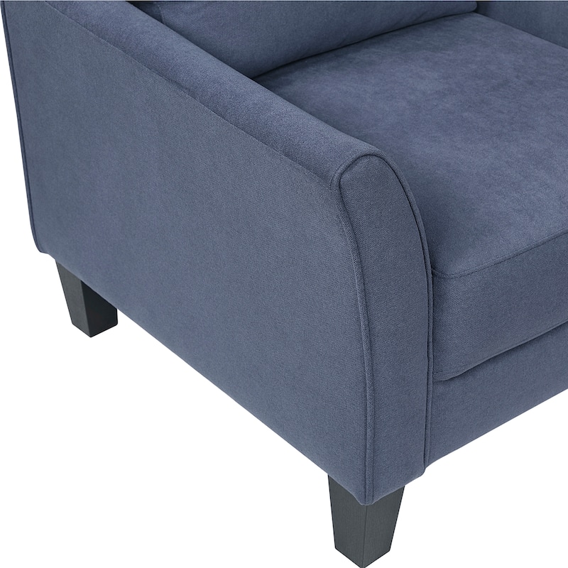 Felix 56" Textured Living Room Loveseat - Wood Finish Exposed Feet