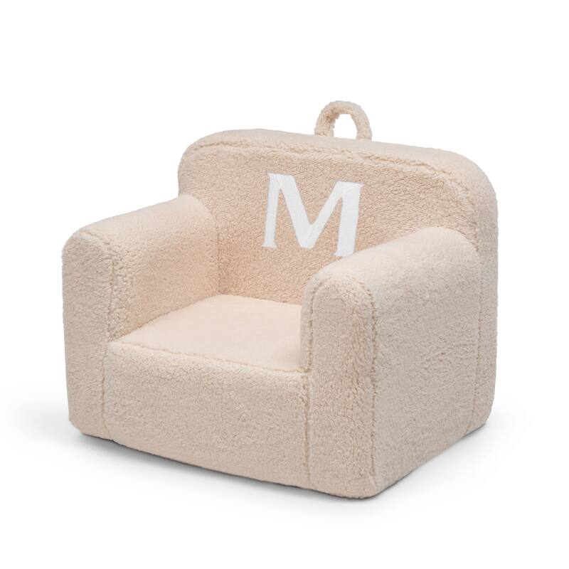 Personalized Monogram Cozee Sherpa Chair - Customize with Letter M - Foam Kids Chair for Ages 18 Months and Up