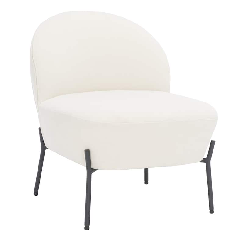 SAFAVIEH Geena Petite Velvet Slipper Chair - 21 In. W x 26 In. D x 26 In. H - 21Wx26Dx26H