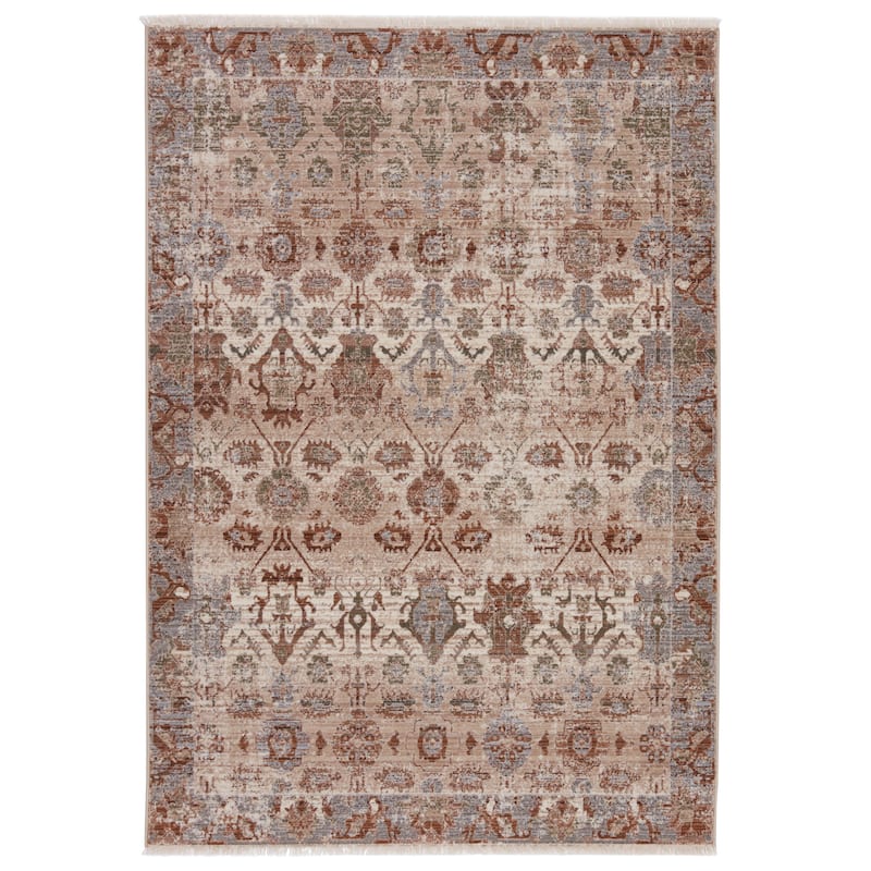 Luana Oriental Beige/ Rust Area Rug - 10' x 14' - Rectangle