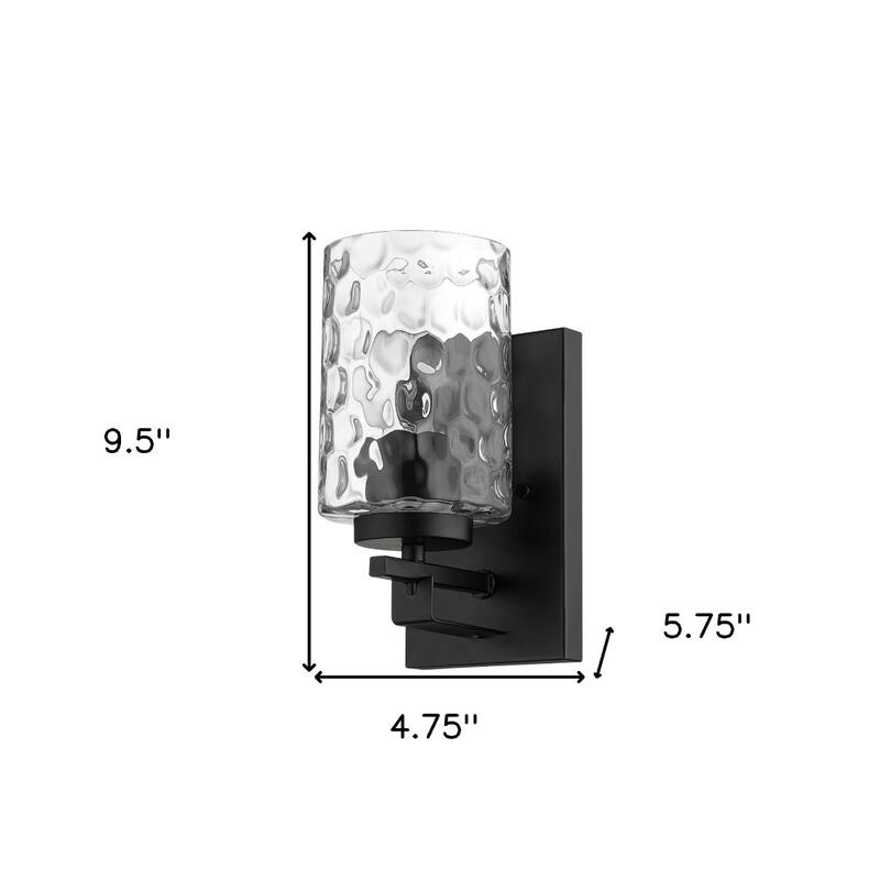 Transitional Hardwired Wall Sconce Light Fixture with Clear Glass Shade and Dimmable Damp Rated - 9.5" H x 4.75" W x 5.75" D