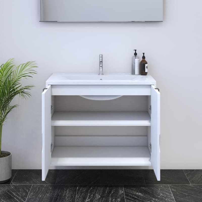 Teardrop 2D 80 Floating Bathroom Vanity (32" Width)
