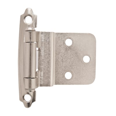 3/8in (10 mm) Inset Self-Closing, Face Mount Satin Nickel Hinge - 1 Pair - 2.75