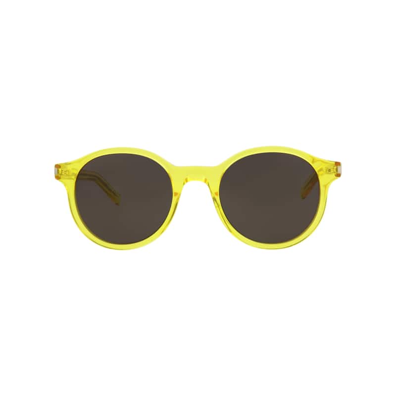 Saint Laurent Round-Frame Acetate Sunglasses - Yellow Yellow Black - Yellow - Black Lens