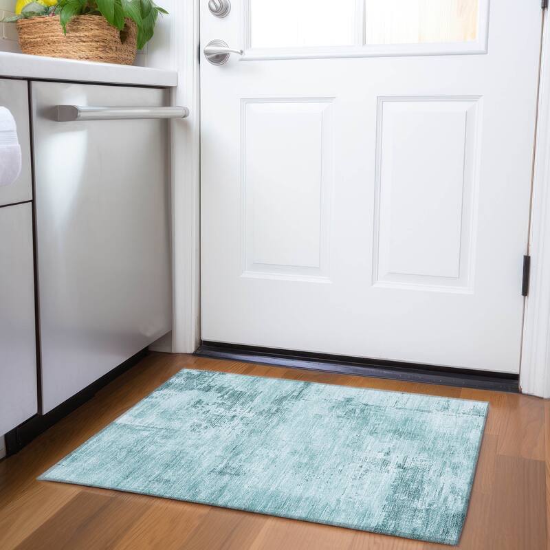 Premium Washable Super Soft Casual Abstract Mayfield Rug - Seafoam - 1'8" x 2'6"