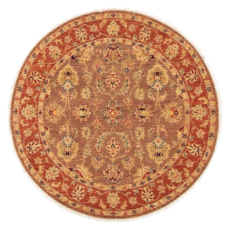 ECARPETGALLERY Hand-knotted Jamshidpour Brown Wool Rug - 4'1 x 4'0 - Brown - 4'1 x 4'0