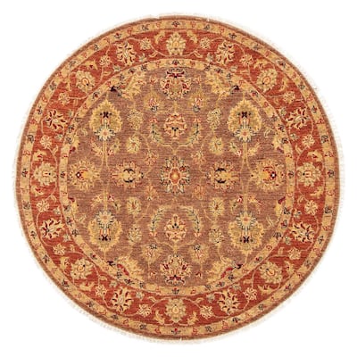 ECARPETGALLERY Hand-knotted Jamshidpour Brown Wool Rug - 4'1 x 4'0