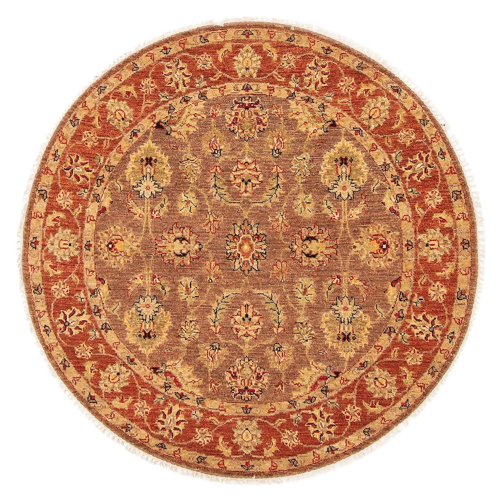 ECARPETGALLERY Hand-knotted Jamshidpour Brown Wool Rug - 4'1 x 4'0