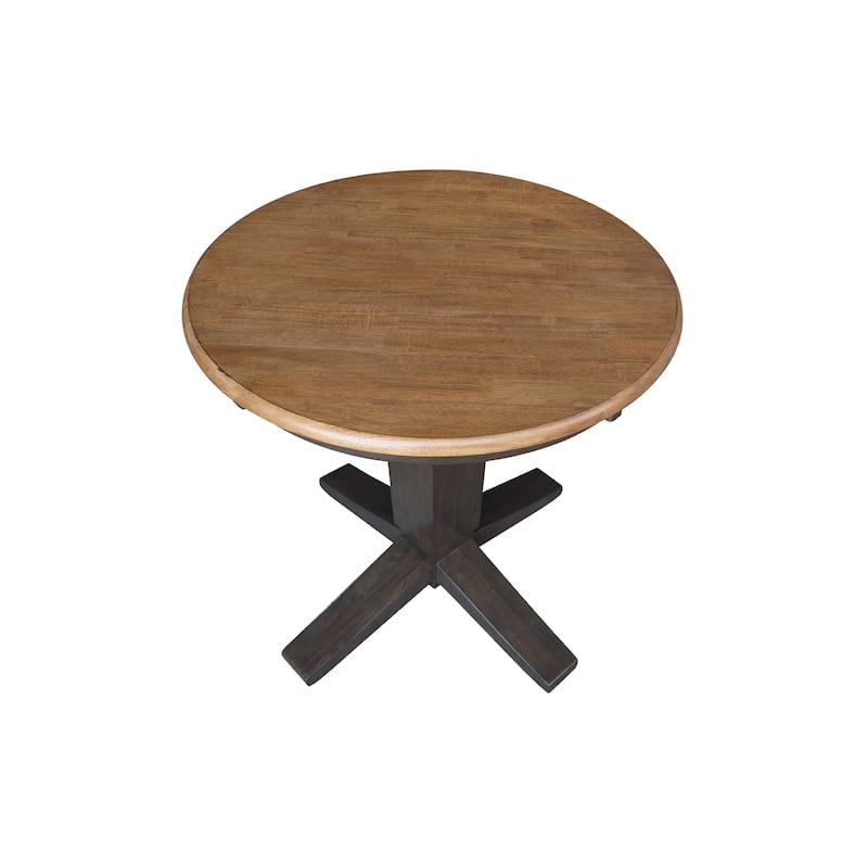 30 in Solid Wood Round Top Pedestal Dining Table