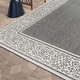 preview thumbnail 5 of 7, Gertmenian Paseo Tedo Ash Grey Transitional Scroll Boarder Indoor/ Outdoor Area Rug