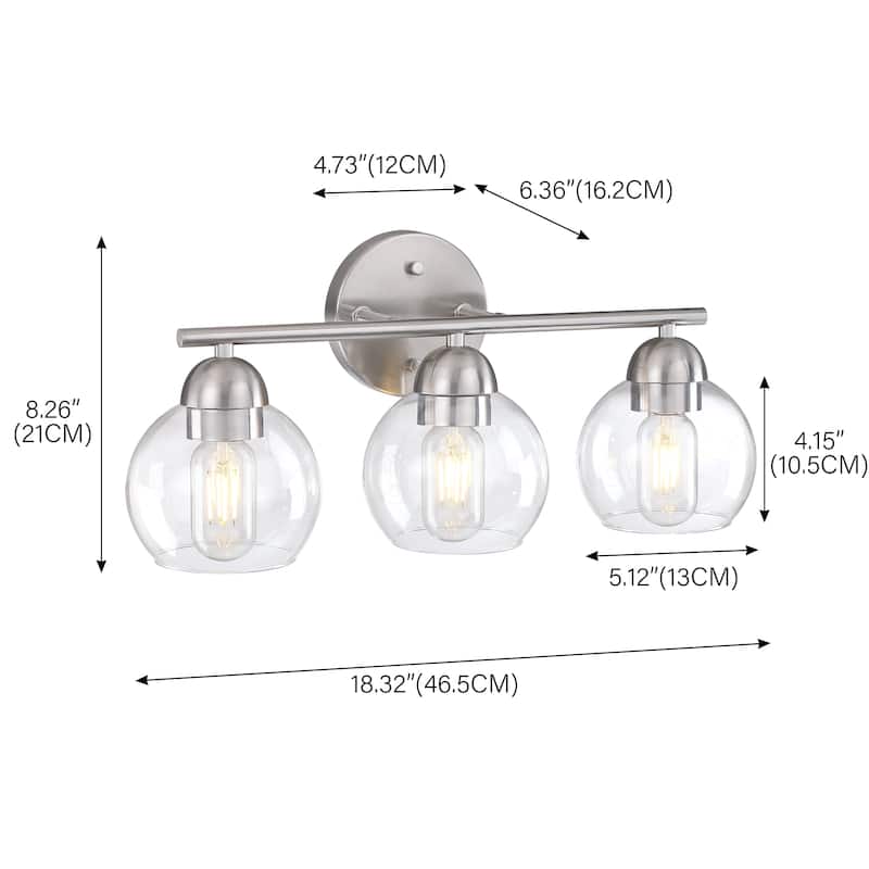 3-Light Bathroom Light Fixtures Over Mirror