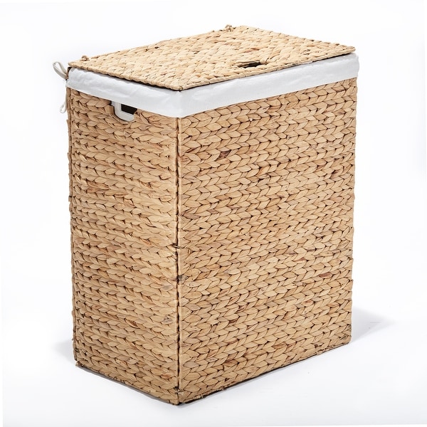 Seville Classics Lidded Foldable Water Hyacinth Portable