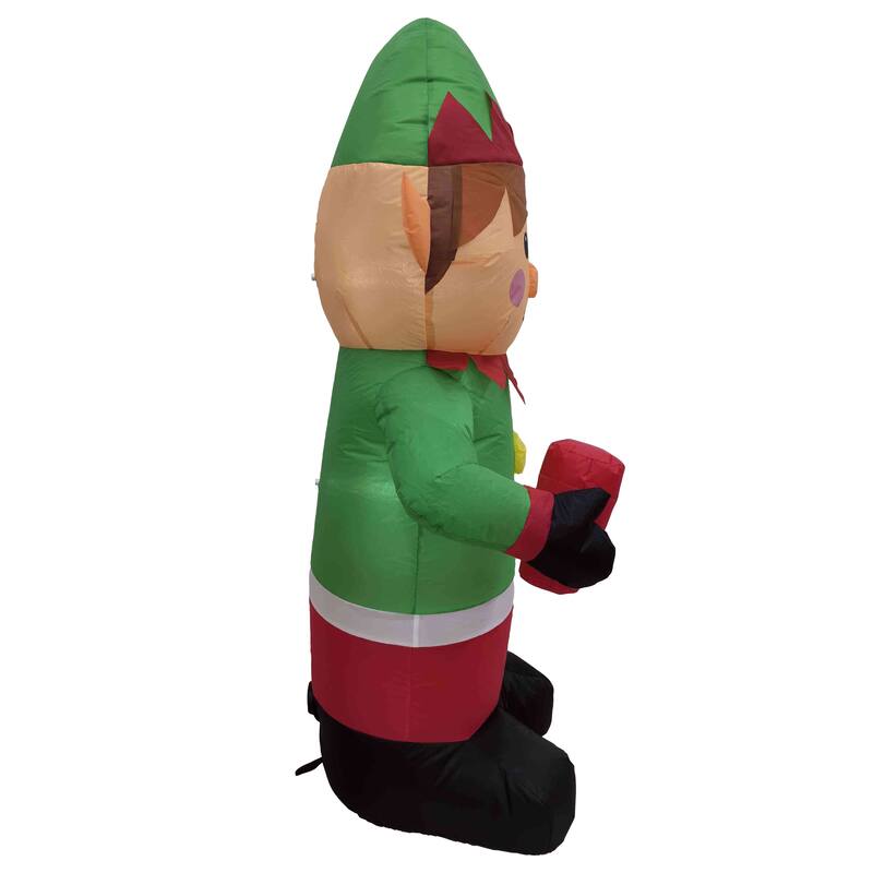 Lighted Inflatable Elf Outdoor Christmas Decoration - 4.25'