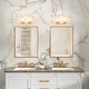 preview thumbnail 1 of 25, Artcraft Lily - Bathroom Vanity - Brushed Brass Finish - Wispy White Murano Style Glass Shade