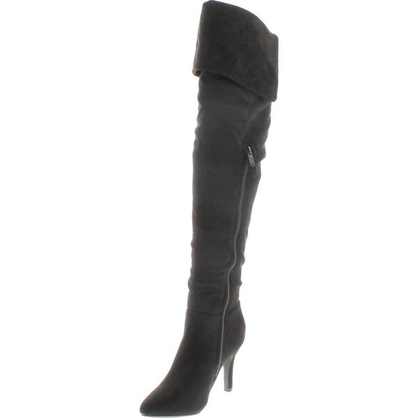 knee high slouch boots with heel