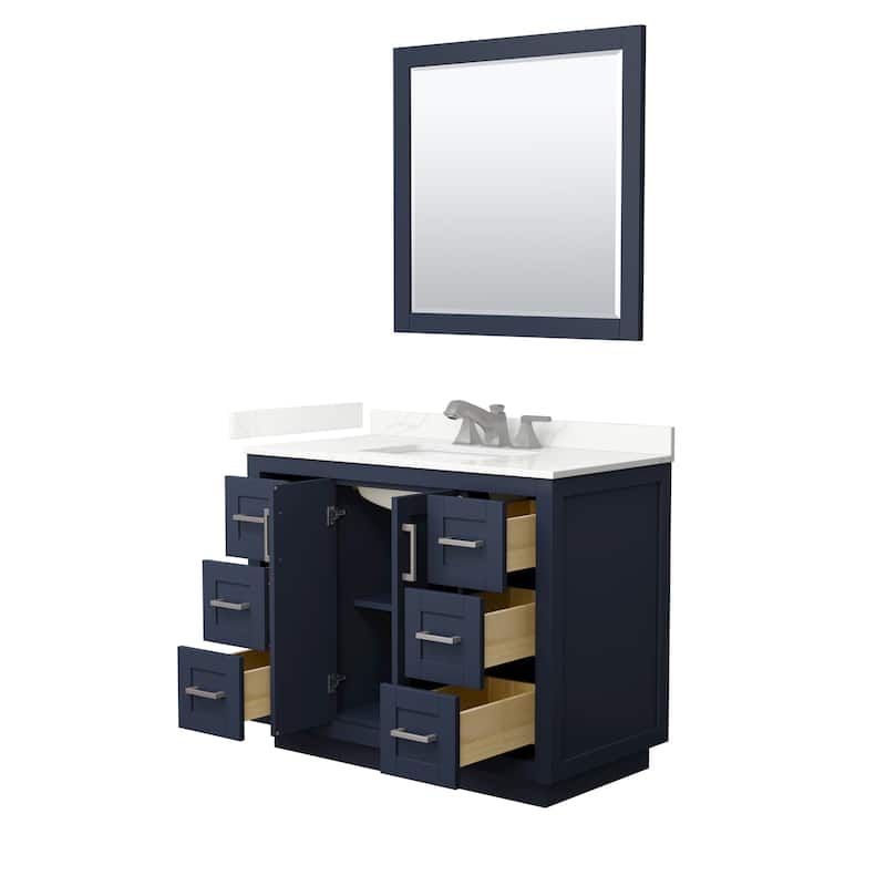 Miranda 42-inch Single Vanity, Quartz Top, 34-inch Mirror