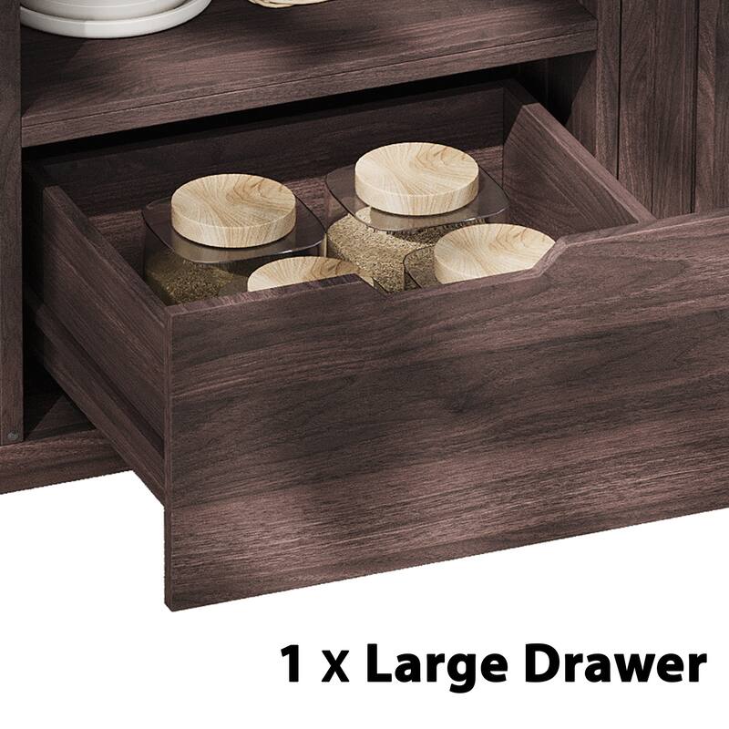 66.5" Outdoor Kitchen Island for Big Green Egg Grills,Solid Wood Outdoor Grill Cart for Tabletop Grill with Stainless Steel Top