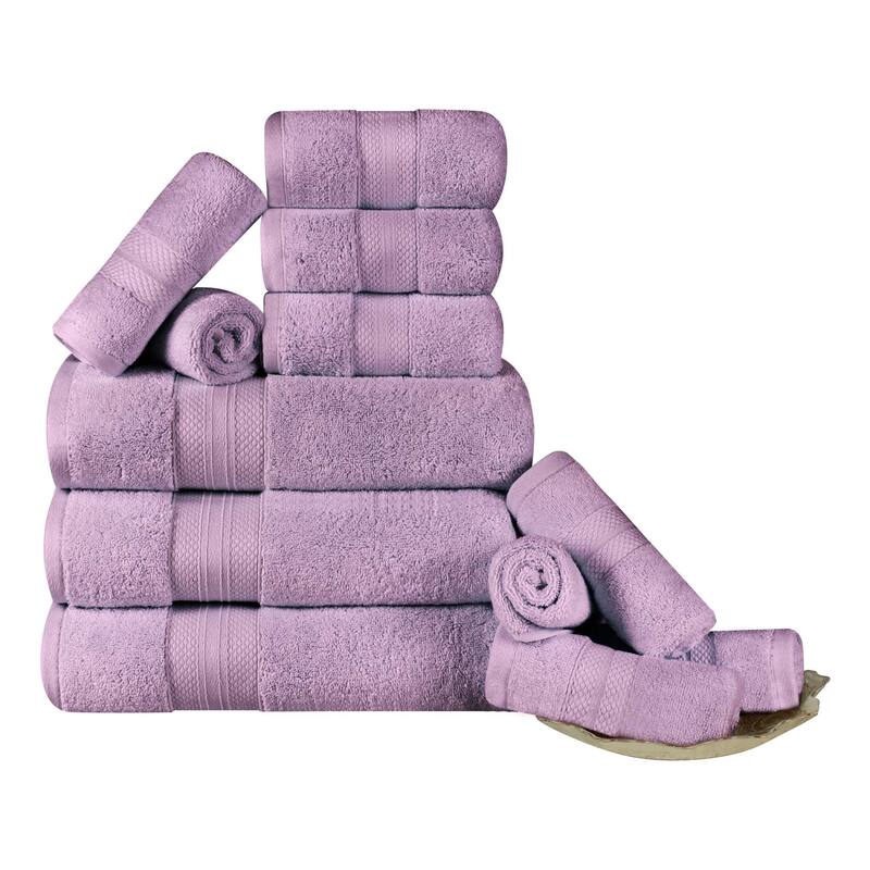 Turkish Cotton 12 Piece Solid Plush Heavyweight Towel Set by Superior