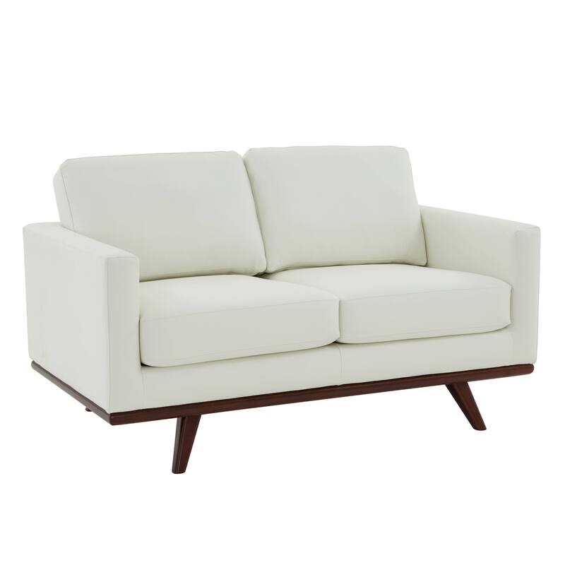 Chester Modern Loveseat 2 Seater Sofa Couch in Leather or Mesh Upholstery With Birch Wood Base for Living Room Bedroom Office