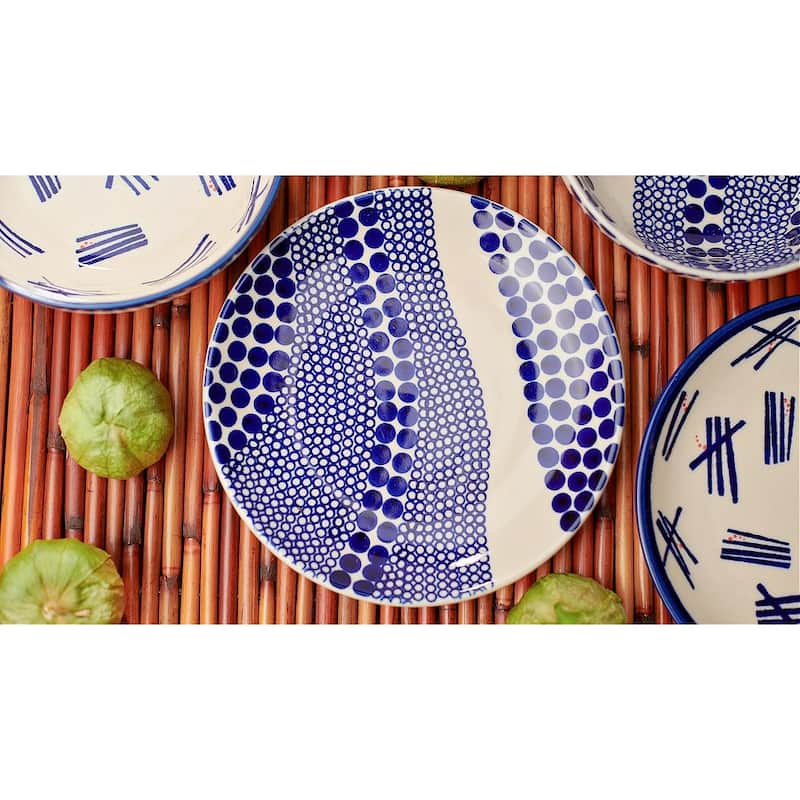 Blue Rose Polish Pottery Zaklady Dessert Plate