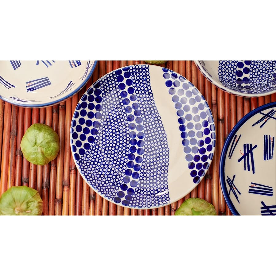 Blue Rose Polish Pottery Zaklady Dessert Plate