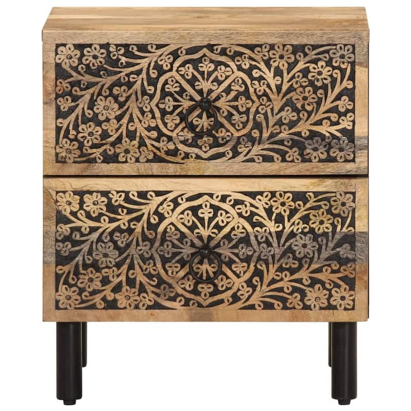 vidaXL Bedside Cabinets 2 pcs 15.7"x13"x18.1" Solid Wood Mango - 15.7" x 13" x 18.1"
