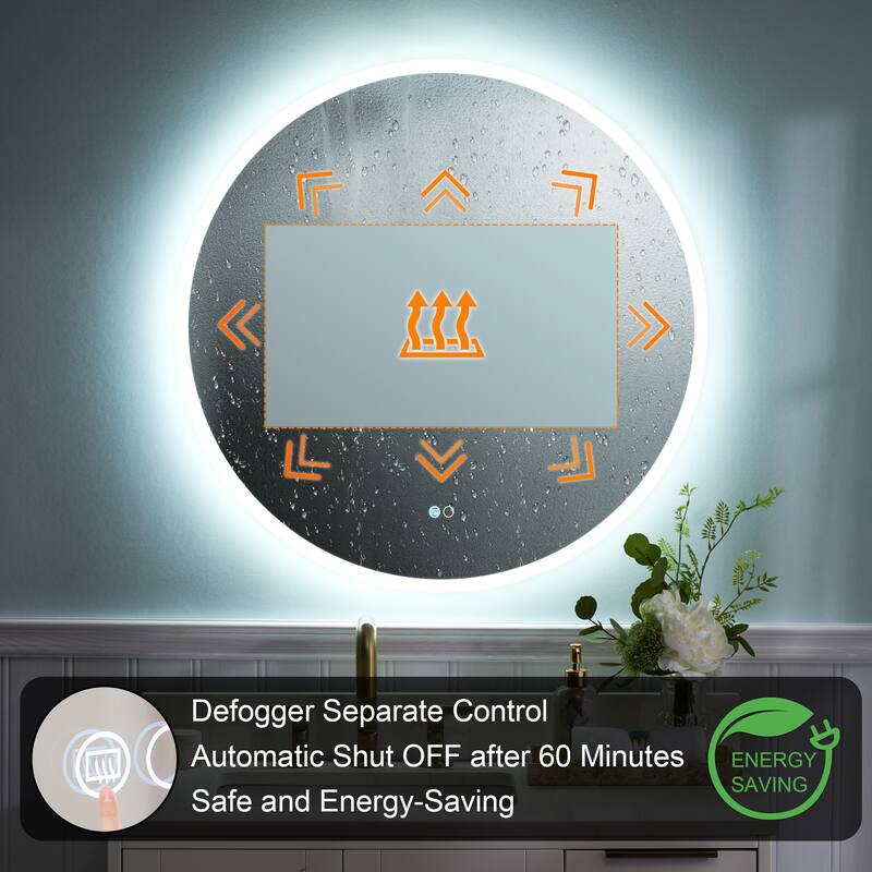 Modern Wall Mounted LED Bathroom Frontlit/Backlit Mirror With PMMA Diffuser
