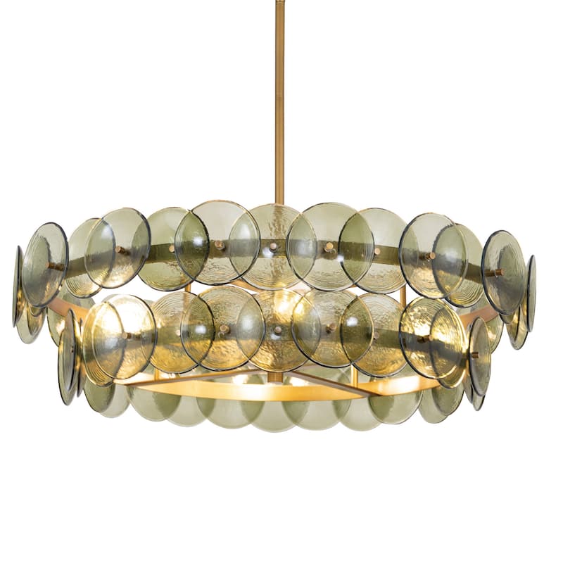 Maxim 21823 Loren 4 Light 32" Wide Drum Chandelier - Weathered Brass